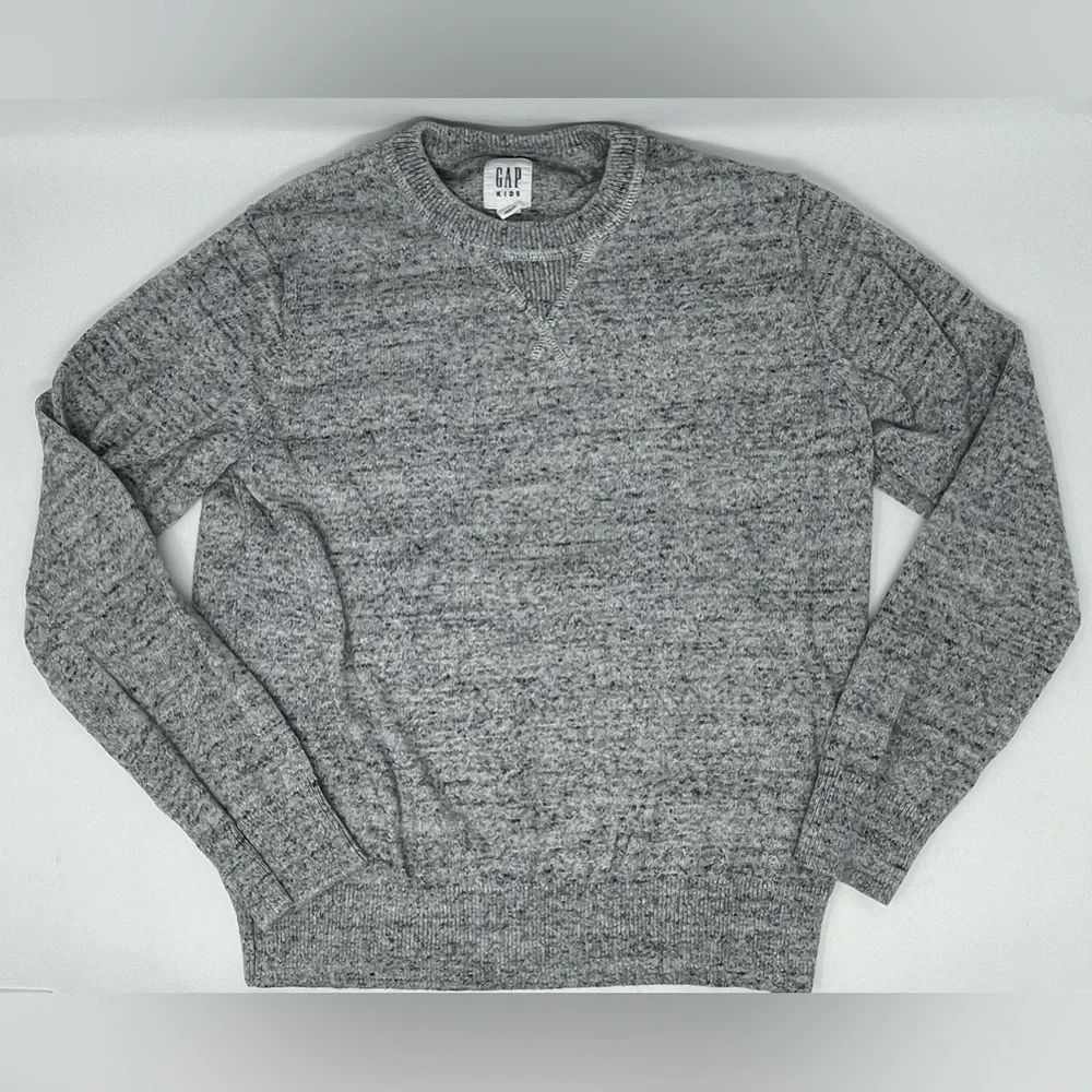 GAP KIDS: Gray Crew-Neck Knit Sweater, Size Medium